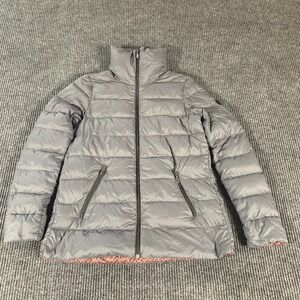 Bernardo Jacket Womens Small Gray Full Zip Down Puffer Mock Lightweight Packable